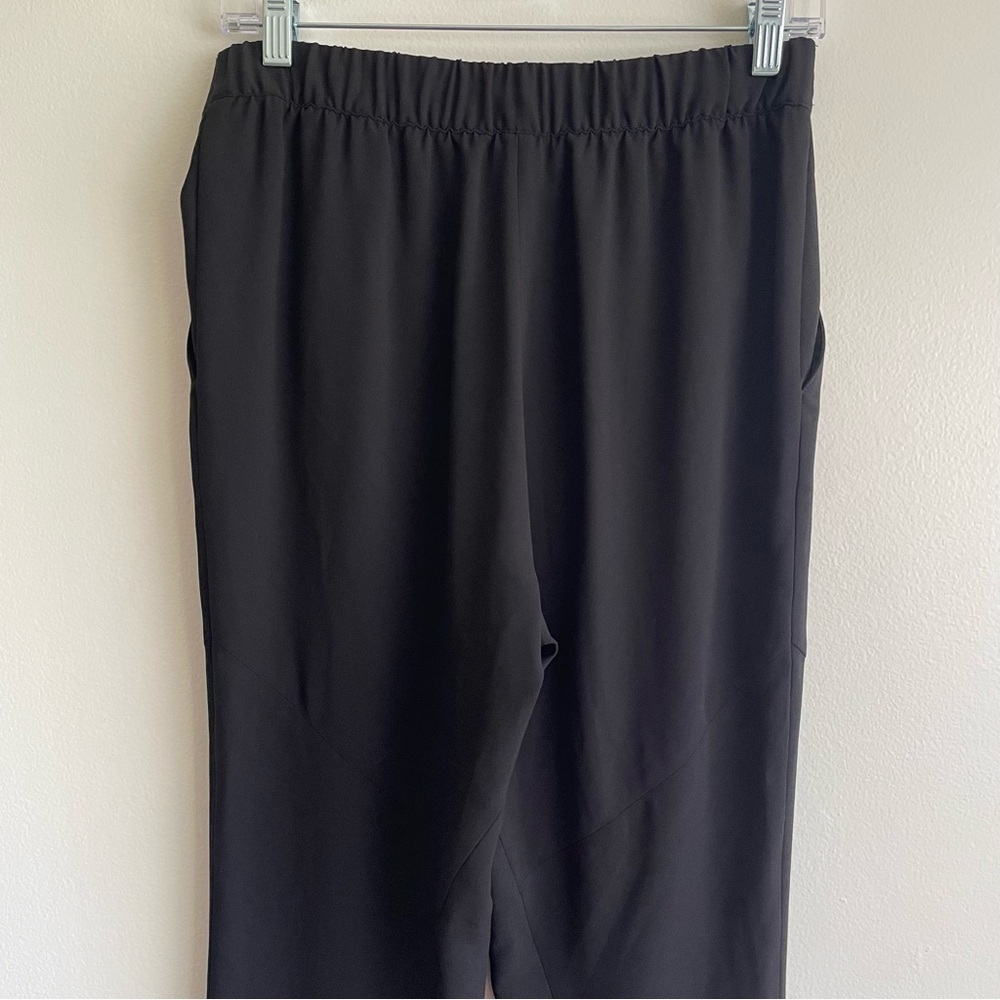 St. John crepe tie wrap bow crepe pants pull on black size 2 office luxury solid - Picture 10 of 13